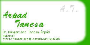 arpad tancsa business card