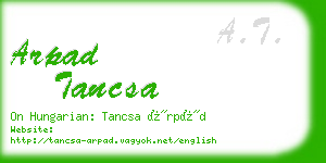 arpad tancsa business card